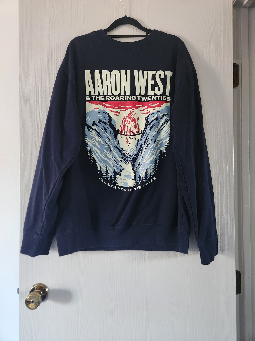 Aaron West & the Roaring Twenties Navy Graphic Crewneck Sweatshirt